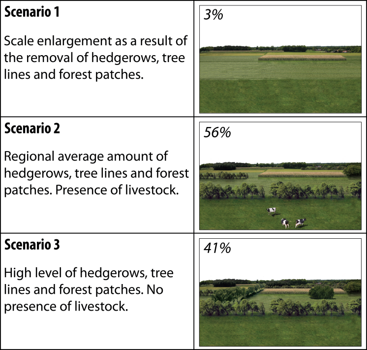 Figure 4. The market shares of different landscape scenarios.